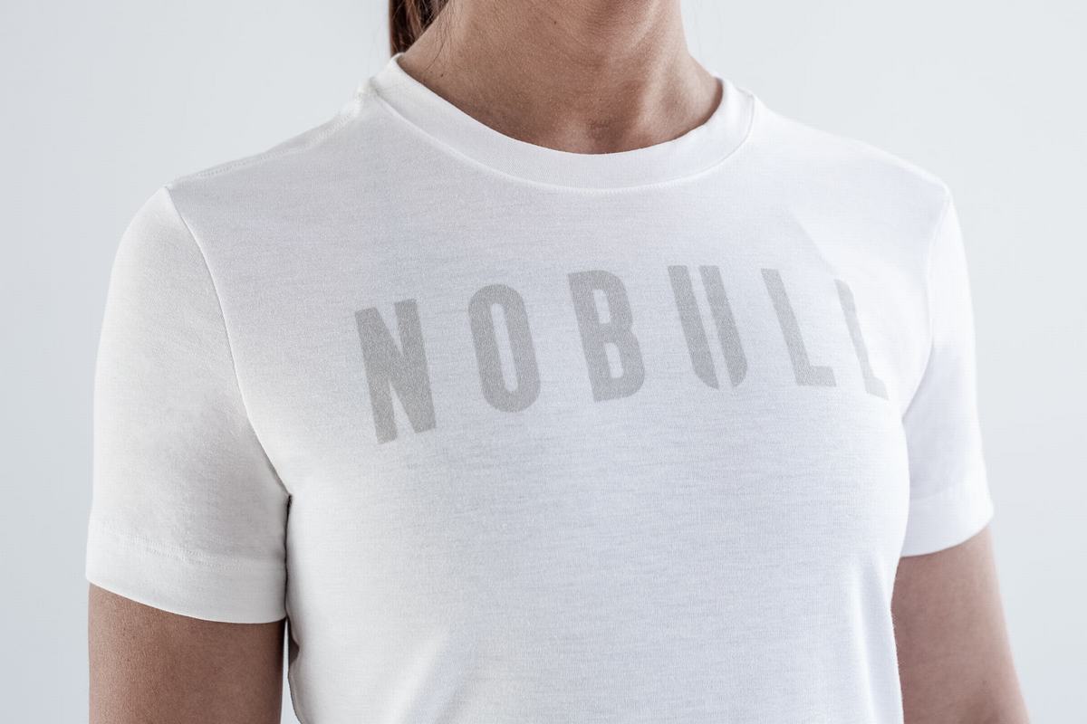 Nobull Women's T Shirts White | Australia (VJ8190)